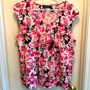 Beautiful Pink, Black & White Kasper Blouse
